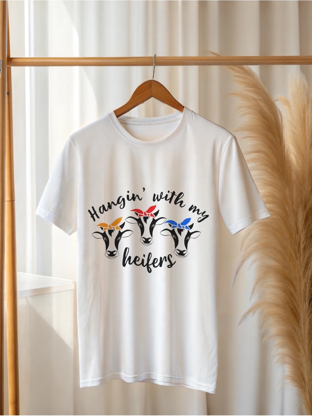 Hanging With My Heifers T-Shirt Funny Cow Lover Farm Graphic Tee Gift